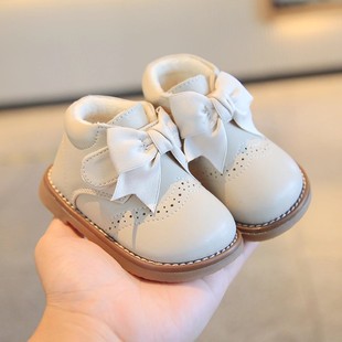 秋冬季女宝宝鞋子加绒保暖1一2岁婴儿二棉鞋防滑软底小童学步鞋子