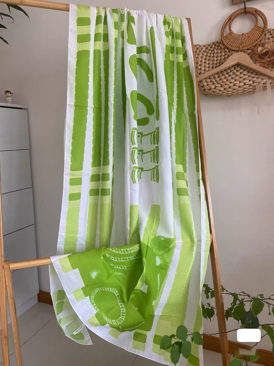 出口外单人棉印花款盖巾清新自然浴帘