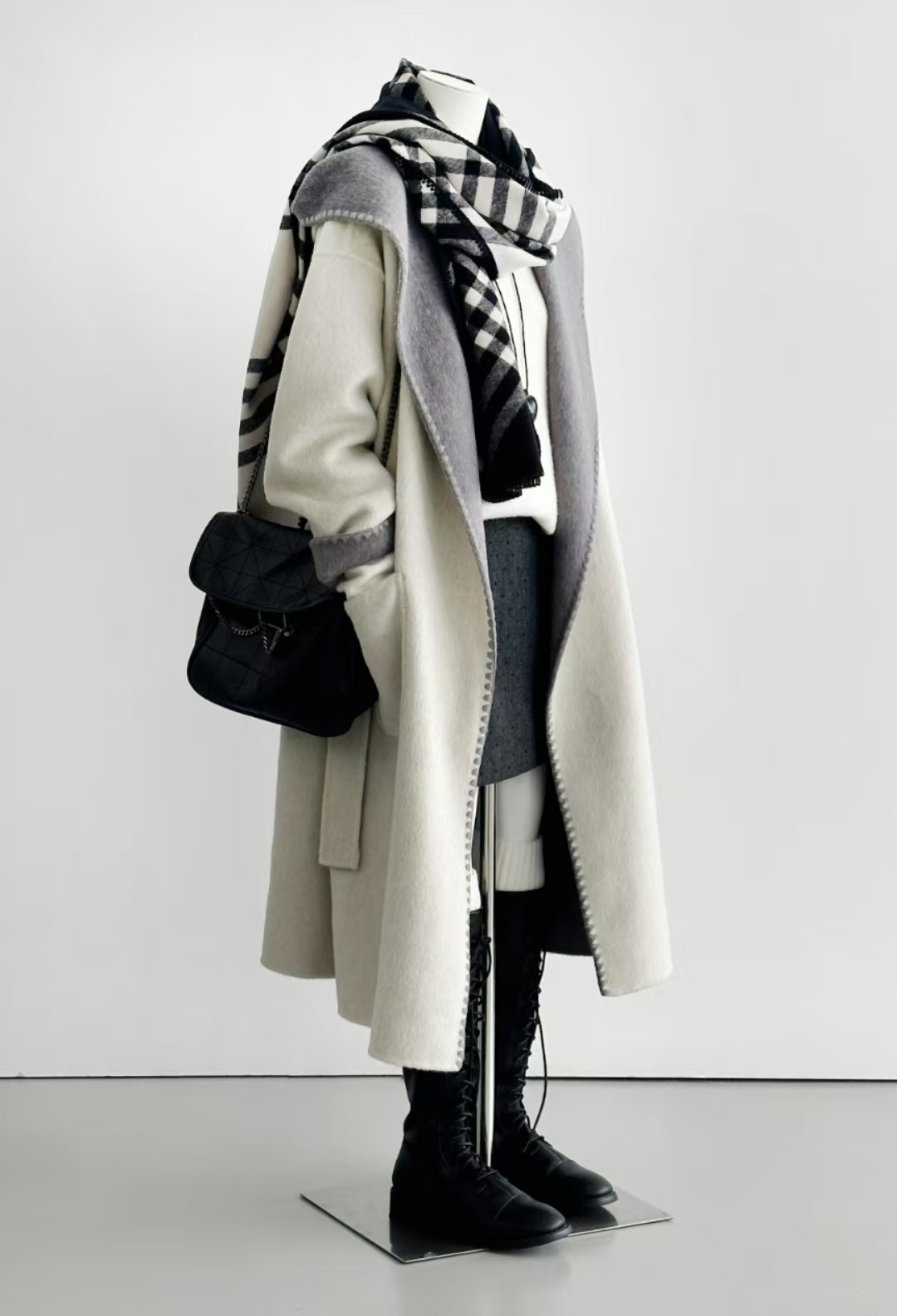 【云中仙境】灰色高级感双面双穿浴袍款时尚气质显瘦羊毛大衣外套