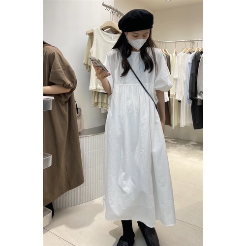 ENSEASON韩版泡泡袖连衣裙女长裙