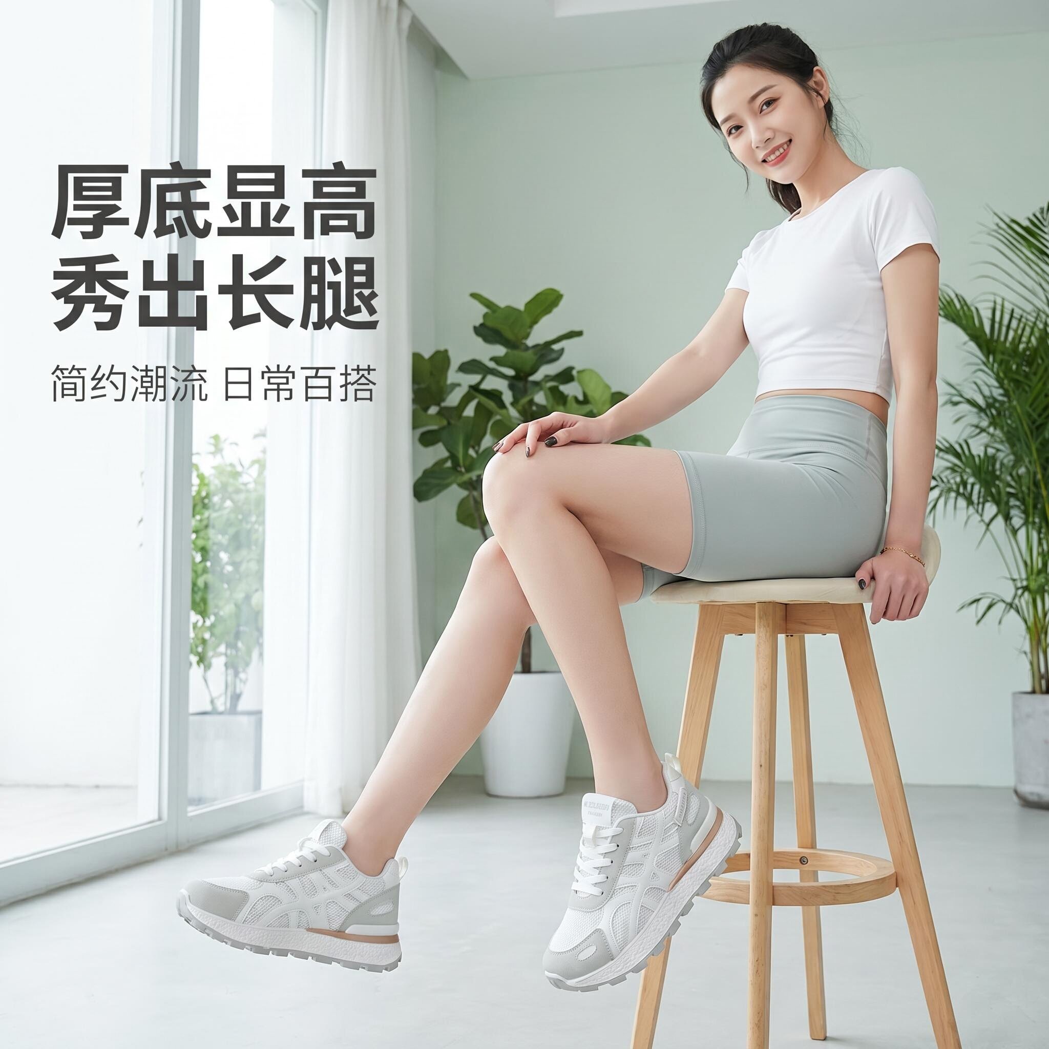 韩版厚底增高透气老爹鞋女