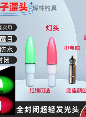 钓鱼电子夜光棒漂尾发光头超轻led醒目豆洛阳球灯头浮漂封闭防水