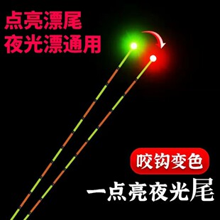 单点亮夜光漂漂通用咬钩变色漂尾灯led高亮硬尾一点亮电子漂尾