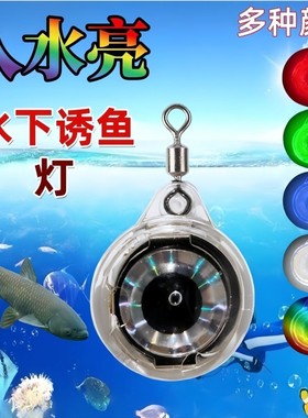 钓鱼诱鱼灯水下入水亮水下新发明带鱼强光筏钓七彩水下led钓鱼灯