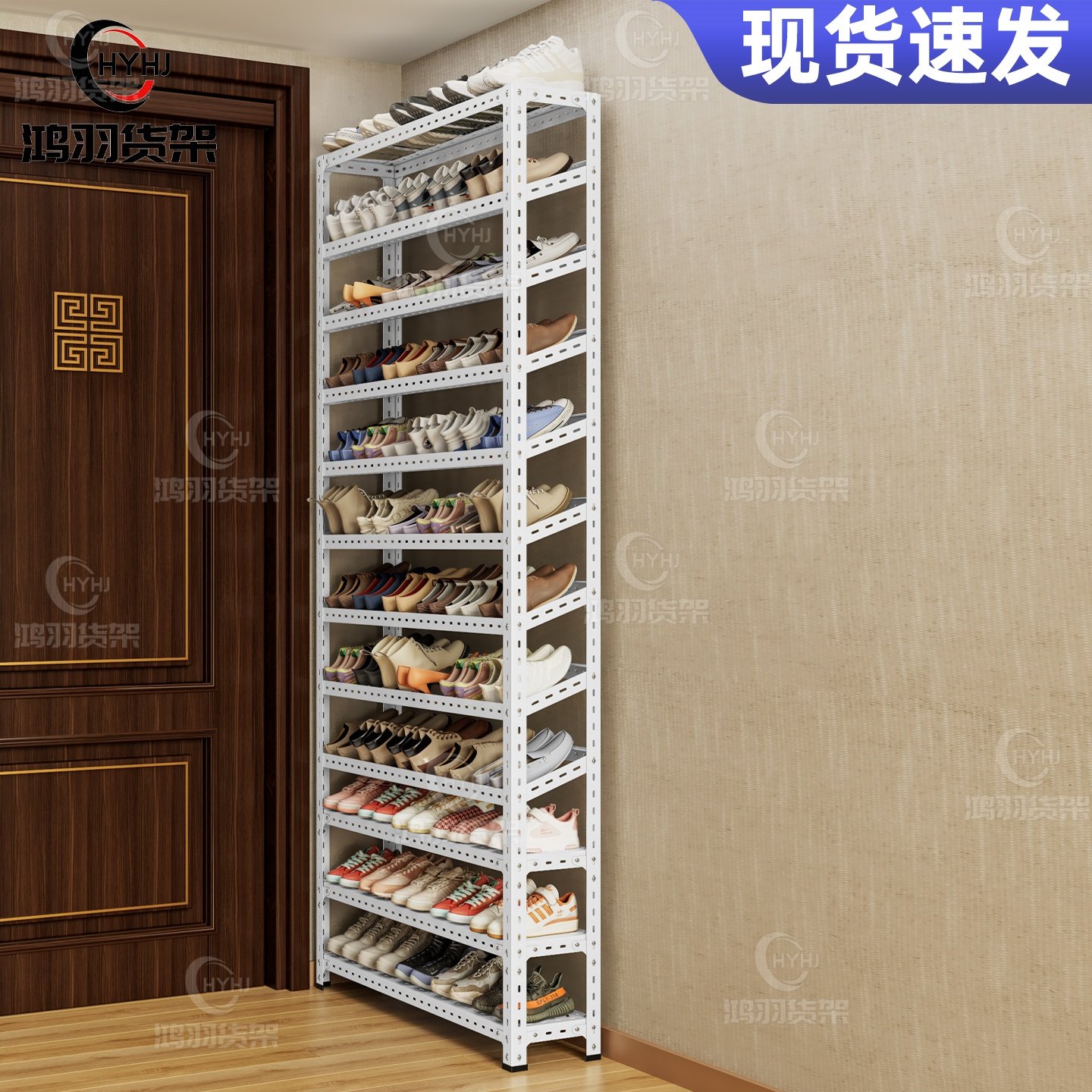 门口简易鞋架家用室内多层防尘省空间结实宿舍入户收纳置物架落地