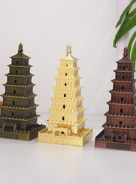 西安大雁塔特色纪念品酒柜客厅轻奢高级感2025新款电视机柜摆件