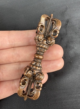 紫铜藏式五股金刚杵手把件特色工艺尼泊尔西藏法器莲师五股杵摆件