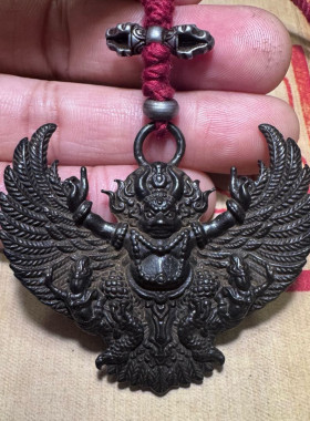 复古藏传寒铁托甲大鹏金翅鸟吊坠天铁护法大鹏鸟挂坠国风藏式饰品