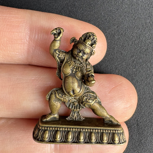 实心黄铜金刚手菩萨小摆件吊坠仿古藏传密宗随身口袋佛 迷你藏式