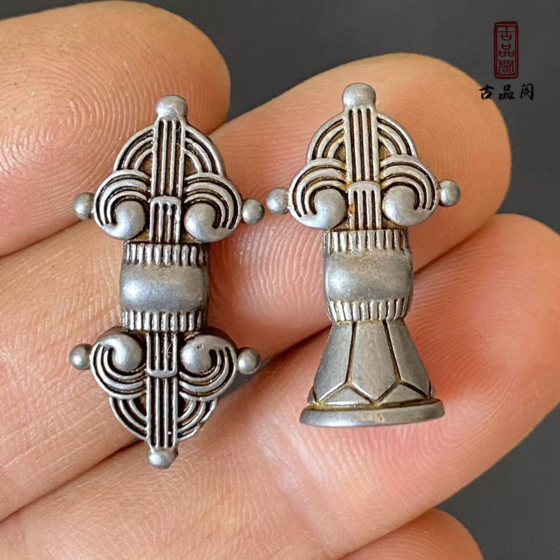 藏式寒铁金刚杵金刚铃佛珠背云天铁配饰配件挂件精品百搭款文玩