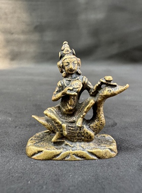 仿古尼泥尔西藏利马铜藏式寸佛黄铜佛像迷你小摆件随身带小佛像