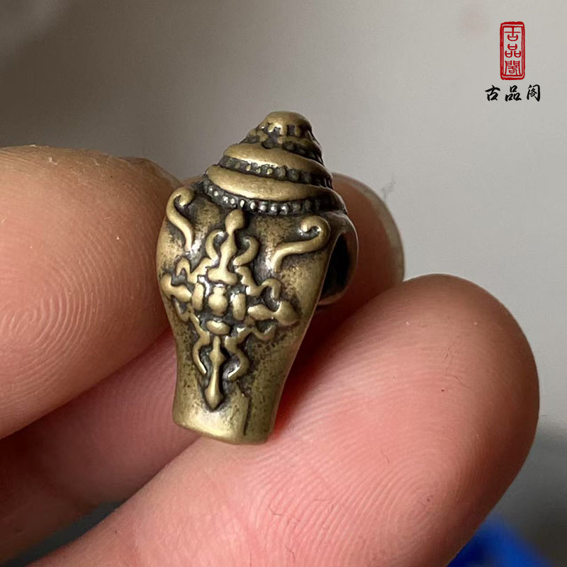 藏式文玩佛珠手串配饰黄铜海螺三通白铜佛头金刚百香籽菩提配件