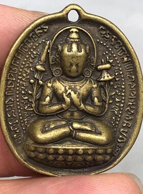 藏式皮壳包浆托甲弥勒佛擦擦摸佛像挂件吊坠民族风说法文殊擦模佛