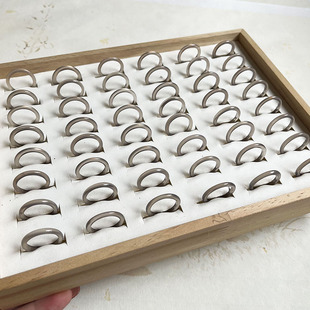 灰色戒指女天然玛瑙玉石小众设计冷淡风细戒子高级感食指素圈戒指