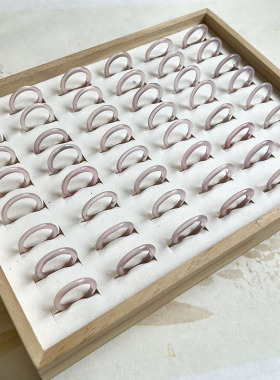 显白！天然粉玛瑙戒指女轻奢高级感2025新款爆款小众设计玉石指环