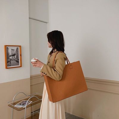 新款毛毡加厚大容量购物袋托特