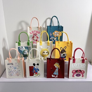 新款毛毡包手提包卡通生日百日宴礼品伴手礼购物袋公仔女生小拎包