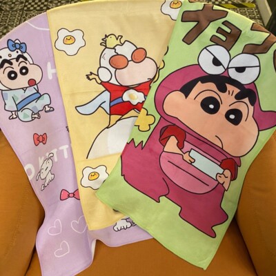 毛巾运动卡通可爱吸水动漫游泳男女健身蜡笔儿童小新跑步运动浴巾