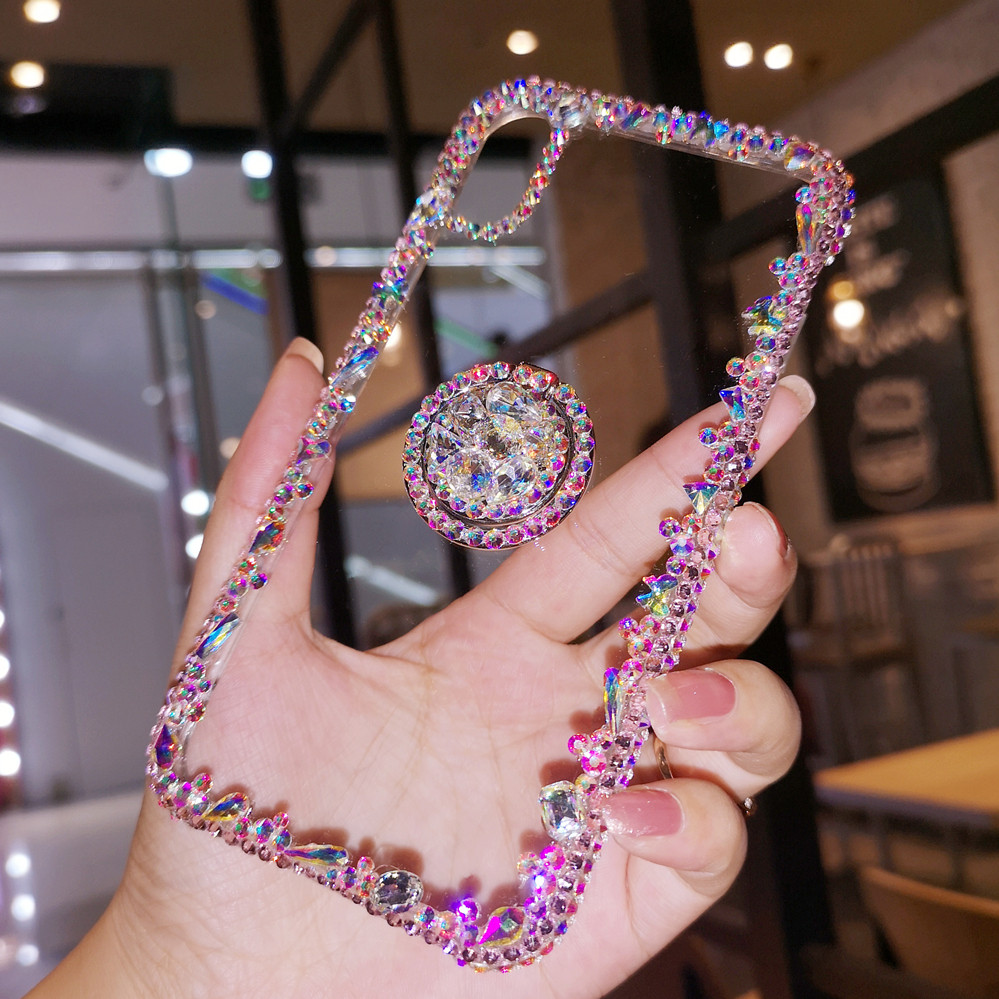 适用于iPhone17pro max苹果16pro手机壳Air高级感奢华水钻支架15plus简约透明13保护套14全包防摔女