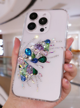 适用于iPhone18Pro Max苹果17手机壳Air高级感奢华彩色蝴蝶水钻宝石15plus保护套14全包16防摔13女