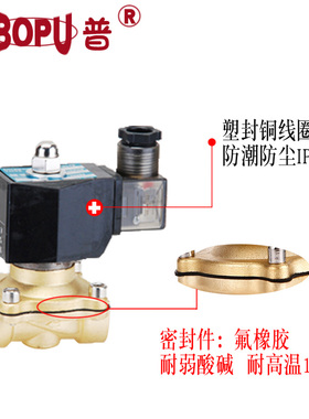 BOPU博普气阀 油阀 电磁阀6分口径DN20 DC24V DC12 AC220