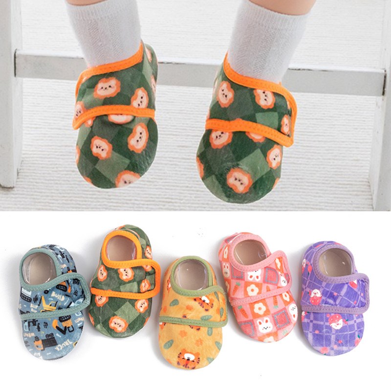 宝宝学步袜保暖可爱魔术贴