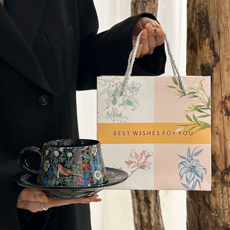 复古高颜值莫里斯咖啡杯碟套装高级感送男女生生日礼物伴手礼礼盒