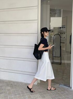 2026新款高腰显瘦宽松百褶半身裙女夏季新款垂感休闲气质a字伞裙