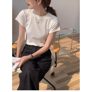 夏季纯棉短袖T恤内搭叠穿上衣流行ins潮牌修身显瘦基础款打底衫女