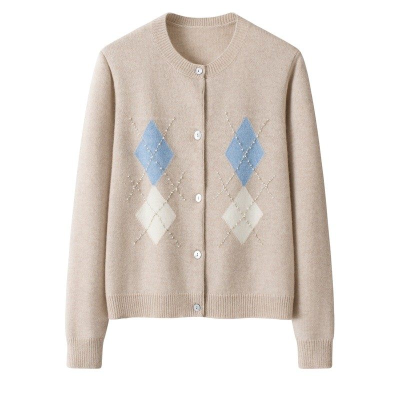 秋冬新款纹羊绒针织衫时尚简约百搭显瘦毛衣开衫大码山羊绒外套女,女装/女士精品,羊绒衫,淘宝优惠券,粉丝福利购,淘宝优惠卷