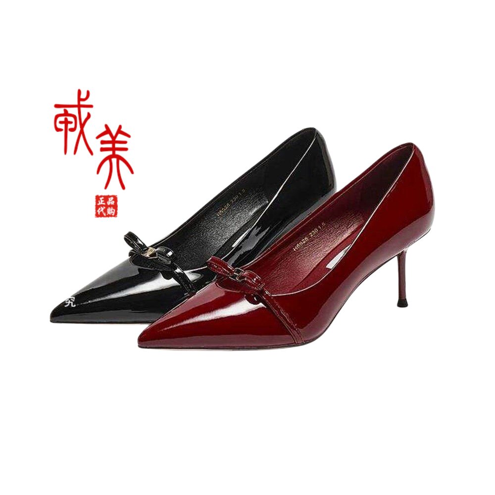 商场同款2026新法式红色优雅高跟鞋婚鞋浅口单鞋尖头女鞋H6526AQ6