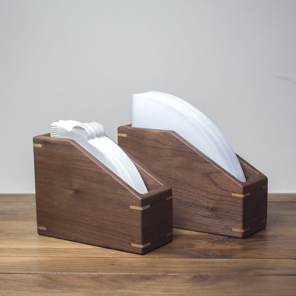 山里黑胡桃实木咖啡滤纸收纳盒