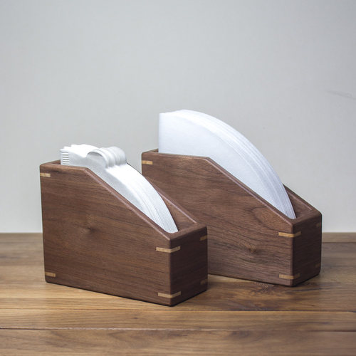 山里黑胡桃实木咖啡滤纸收纳盒