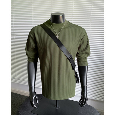 超小版小码秋衣S号XS码纯色长袖T恤秋衣打底衫肌理纹男装卫衣外套