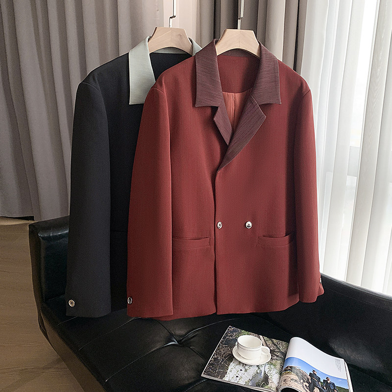 矮小个子S号XS码加小码160号时尚男学生超小简约秋季拼色休闲西装