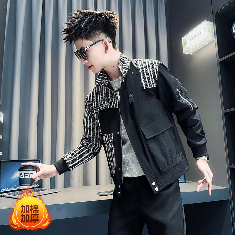 矮小个子潮流加厚夹棉夹克男士外套S号XS小版小号155休闲社会小伙