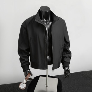 xs小码小号纯色飞行员夹克社会小伙男士潮流痞帅立领工装外套青年