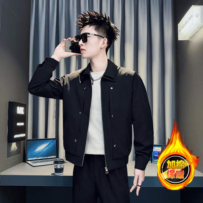 短款矮小个子修身纯色夹克外套xs小码小号加棉加厚保暖褂子男青年