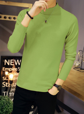 秋冬纯色小码加小号男装S号XS码潮流修身半高领毛衣针织衫打底155