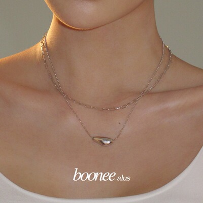 Boonee alus简约气质不规则吊坠项链夏日百搭双层叠戴新款锁骨链