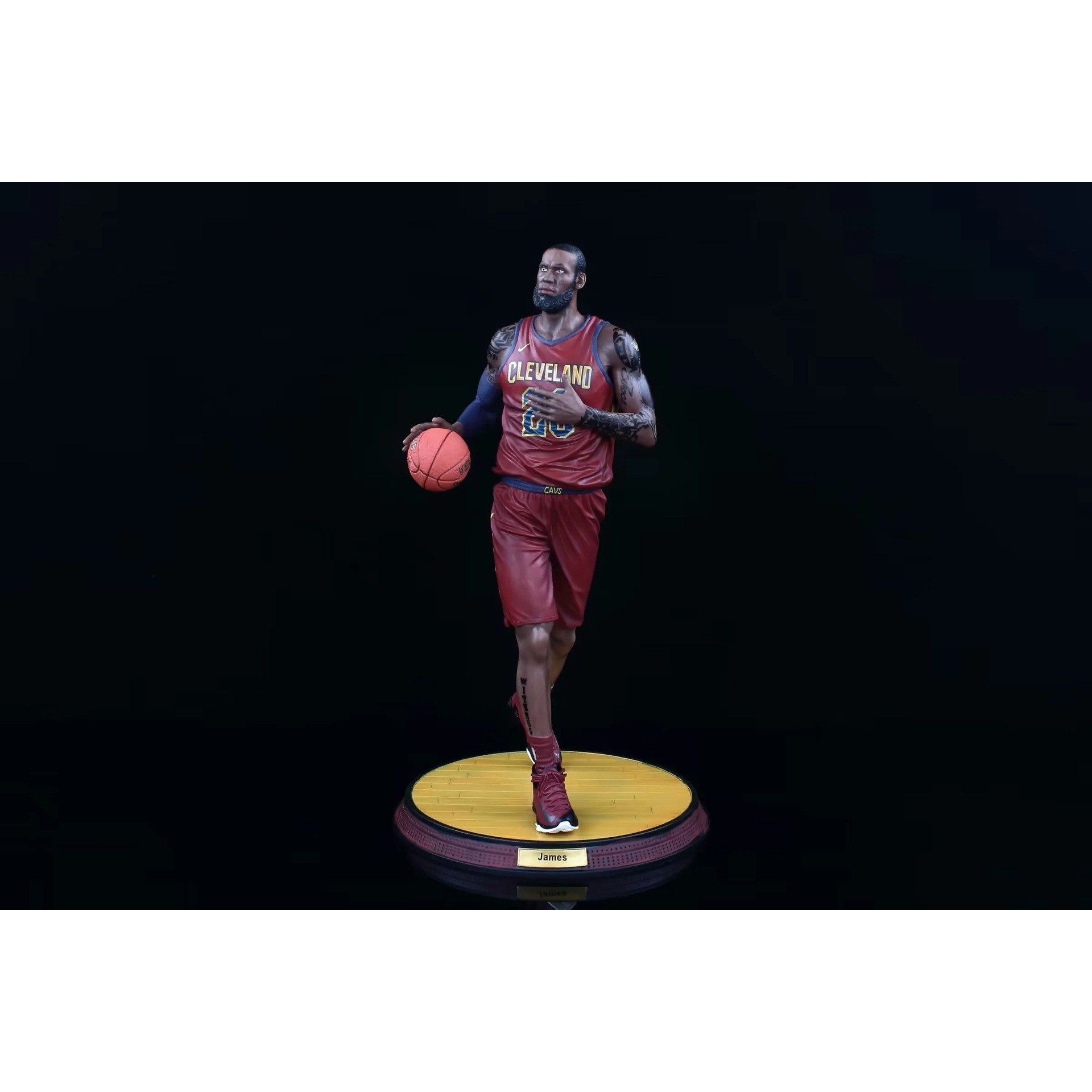 NBA篮球明星 红衣 球星詹姆斯 可替换头 雕像 模型 摆件 盒装手办