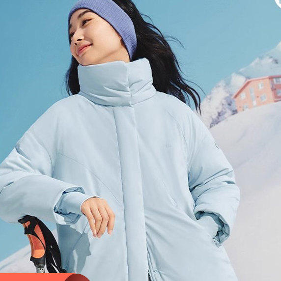 蕉下女士气绒外套CL90624长款加厚保暖似羽绒高暖防寒派克棉服冬