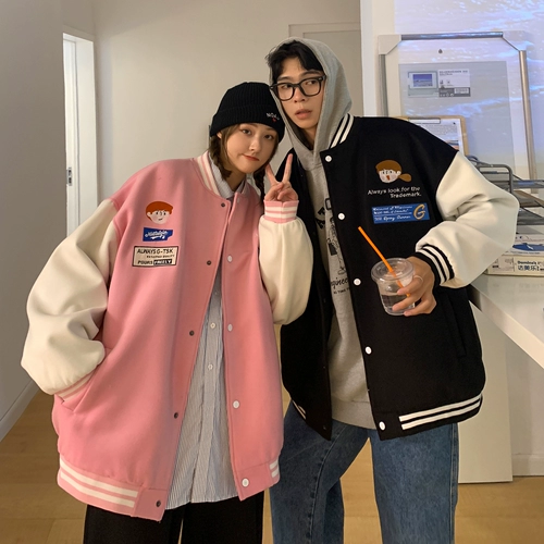 Осенняя парная одежда для влюбленных, бейсбольная форма, брендовая трендовая куртка, с вышивкой, изысканный стиль