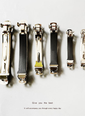 韩国6CM发卡加厚带黑色皮套三片弹簧发夹手工DIY卡子头花材料包