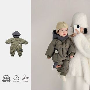 pf322婴儿服连体衣男女童儿童萌趣连帽爬服冬季 外出哈衣 新款