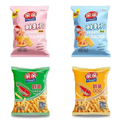 亲亲经典原味鲜虾片虾条洋葱圈分享装膨化零食休闲零食大包装儿童