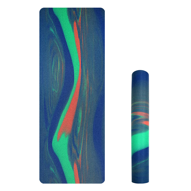 加宽椰丝磨砂迷彩撞色天然橡胶瑜伽垫防滑耐磨5mm加厚收纳舞蹈垫