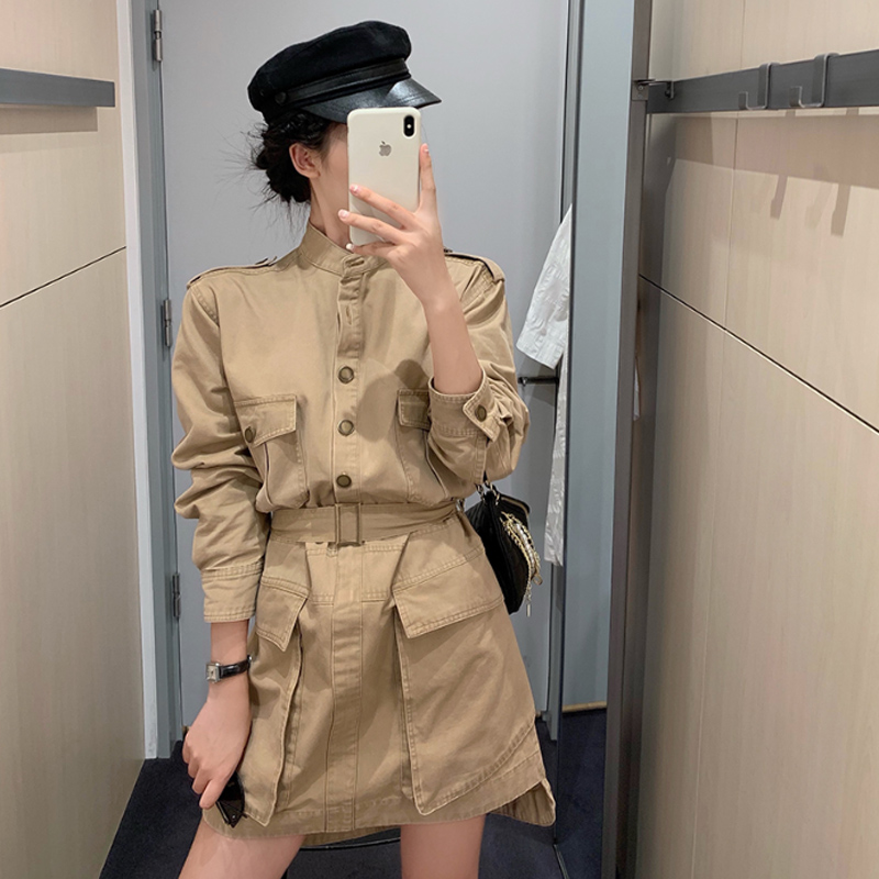 汤元sd工装裙女秋装2019年收腰裙子券后88.00元