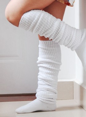 日系cosplay白色宽松堆堆袜长筒女制服纯色大象袜jk泡泡袜子包邮