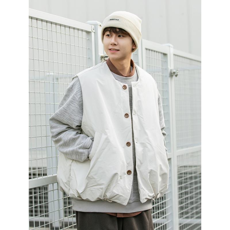 下摆抽绳松紧马甲棉衣